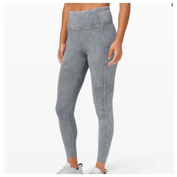 Lululemon High Rise Tight 25" *Ice Dye Ice Wash Asphalt Grey Size 6 - Picture 2 of 5